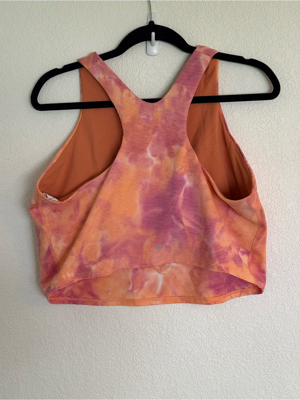 Athleta Tie-Dye Racerback Conscious Crop Tank - Orange & Pink - Picture 3 of 4